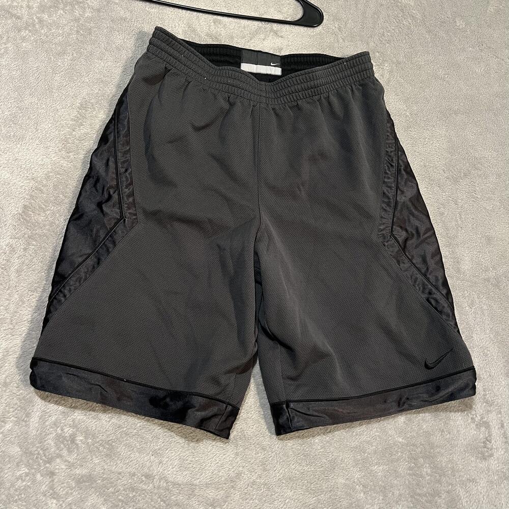 Nike Basketball Shorts Mens XL Gray Black Mesh Reversible Athletic Pockets